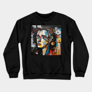 Artsy Picasso Style Woman Crewneck Sweatshirt